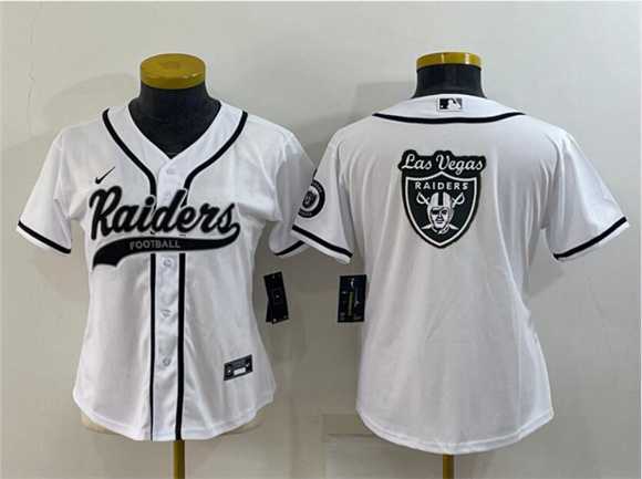 Youth Las Vegas Raiders White Team Big Logo With Patch Cool Base Stitched Baseball Jersey->youth nfl jersey->Youth Jersey